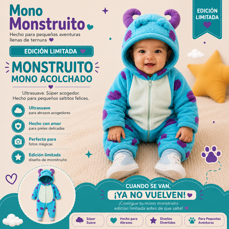 Mono Monstruito  – El pijama-disfraz que se pone en 5 segundos
